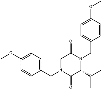 (S)-N,N'-Bis(p-methoxybenzyl)-3-isopropyl-piperazine-2,5-dione Structure