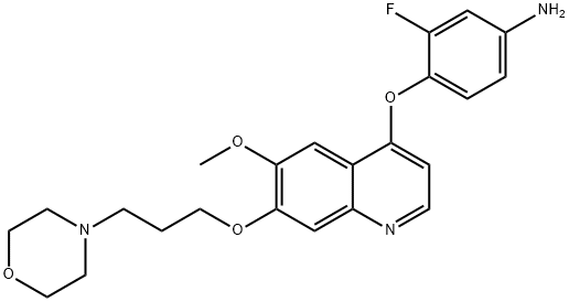 3-fluoro-{4-[(6-(Methyloxy)-7-{[3-(4-Morpholinyl)propyl]oxy}-4-quinolinyl)oxy]phenyl}aMine Structure