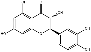 [2R,3R,(+)]-3,3',4',5,7-ペンタヒドロキシフラバノン 化学構造式