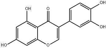 5,7-ジヒドロキシ-3-(3,4-ジヒドロキシフェニル)-4H-1-ベンゾピラン-4-オン 化学構造式
