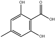 2,6-ジヒドロキシ-4-メチル安息香酸 化学構造式