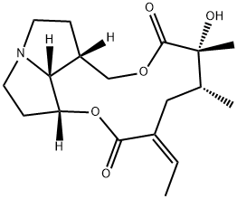 (1R)-1,2-ジヒドロ-12-ヒドロキシセネシオナン-11,16-ジオン 化学構造式