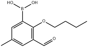 2-ブトキシ-3-ホルミル-5-メチルフェニルボロン酸 化学構造式