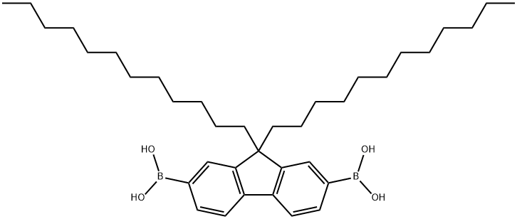 9 9-DIDODECYLFLUORENE-2 7-DIBORONIC ACID Structure