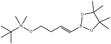 TRANS-4-(TERT-ブチルジメチルシロキシ)-1-ブテン-1-イルボロン酸ピナコールエステル 化学構造式
