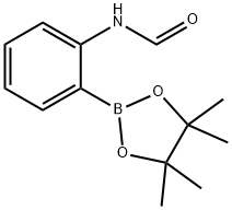 N-[2-(4,4,5,5-テトラメチル-1,3,2-ジオキサボロラン-2-イル)フェニル]ホルムアミド 化学構造式