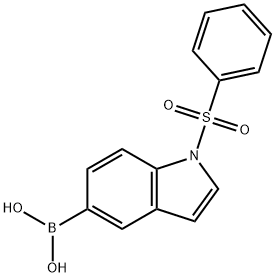 1-PHENYLSULFONYLINDOLE-5-BORONIC ACID, 480438-51-5, 结构式