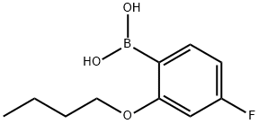 2-ブトキシ-4-フルオロフェニルボロン酸 化学構造式