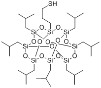 1-(3-巯基)丙基-3,5,7,9,11,13,15-异丁基戊环-八硅氧烷 结构式