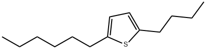 2-ブチル-5-ヘキシルチオフェン 化学構造式