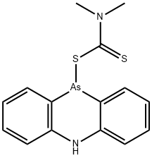 10-[(dimethylthiocarbamoyl)thio]-5,10-dihydrophenarsazine Structure