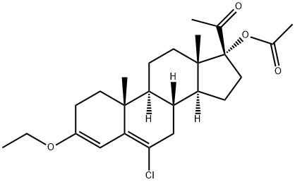 17-Acetoxy-6-chloro-3-ethoxypregna-3,5-diene-20-one Struktur
