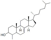 4α-メチル-5α-コレスタ-7-エン-3β-オール 化学構造式