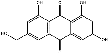 1,3,8-トリヒドロキシ-6-(ヒドロキシメチル)アントラセン-9,10-ジオン 化学構造式