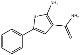 2-氨基-5-苯基-3-噻吩甲酰胺, 4815-35-4, 结构式
