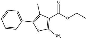 2-アミノ-4-メチル-5-フェニルチオフェン-3-カルボン酸エチル 化学構造式