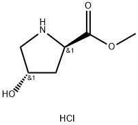 (2S,4R)-methyl 4-hydroxypyrrolidine-2-carboxylate hydrochloride 化学構造式