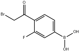 4‐ブロモアセチル‐3‐フルオロフェニルボロン酸 化学構造式