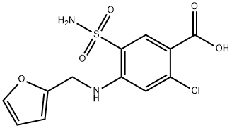 2-クロロ-4-(2-フラニルメチルアミノ)-5-スルファモイル安息香酸 化学構造式