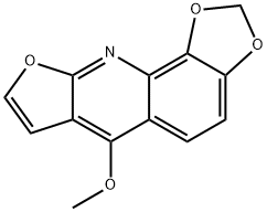 6-メトキシ-1,3-ジオキソロ[4,5-h]フロ[2,3-b]キノリン 化学構造式