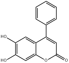 6,7-ジヒドロキシ-4-フェニル-2H-1-ベンゾピラン-2-オン 化学構造式