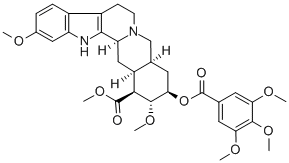 (20α)-18β-(3,4,5-トリメトキシベンゾイルオキシ)-11,17α-ジメトキシヨヒンバン-16β-カルボン酸メチル 化学構造式