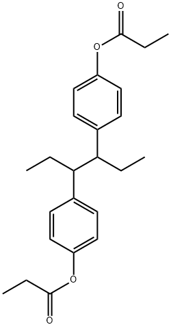 4,4'-(1,2-ジエチル-1,2-エタンジイル)ビスフェノールジプロピオナート 化学構造式