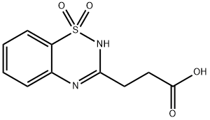 3-(2-カルボキシエチル)-4H-1,2,4-ベンゾチアジアジン1,1-ジオキシド 化学構造式