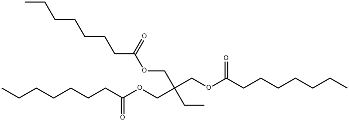 ジオクタン酸2-エチル-2-[(オクタノイルオキシ)メチル]-1,3-プロパンジイル 化学構造式