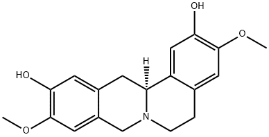 [13aS,(-)]-5,8,13,13a-テトラヒドロ-3,10-ジメトキシ-6H-ジベンゾ[a,g]キノリジン-2,11-ジオール 化学構造式