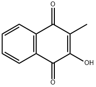 3-メチル-2-ヒドロキシ-1,4-ナフトキノン 化学構造式