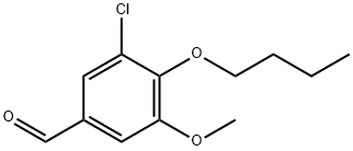 4-ブトキシ-3-クロロ-5-メトキシベンズアルデヒド 化学構造式