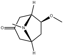 (1R,5R)-6β-メトキシ-8-メチル-8-アザビシクロ[3.2.1]オクタン-3-オン 化学構造式