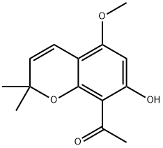 1-(7-ヒドロキシ-5-メトキシ-2,2-ジメチル-2H-1-ベンゾピラン-8-イル)エタノン 化学構造式