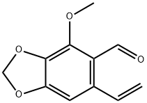 4-メトキシ-6-ビニル-1,3-ベンゾジオキソール-5-カルボアルデヒド 化学構造式