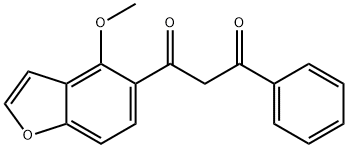 1-(4-メトキシベンゾフラン-5-イル)-3-フェニル-1,3-プロパンジオン 化学構造式