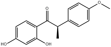 [R,(-)]-1-(2,4-Dihydroxyphenyl)-2-(4-methoxyphenyl)-1-propanone 结构式