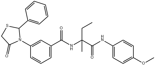 Benzamide, N-[1-[[(4-methoxyphenyl)amino]carbonyl]-1-methylpropyl]-3-(4-oxo-2-phenyl-3-thiazolidinyl)- (9CI) Structure