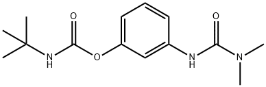N-(1,1-ジメチルエチル)カルバミド酸3-[[(ジメチルアミノ)カルボニル]アミノ]フェニル 化学構造式