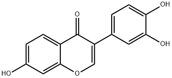 7-ヒドロキシ-3-(3,4-ジヒドロキシフェニル)-4H-1-ベンゾピラン-4-オン 化学構造式
