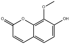 7-ヒドロキシ-8-メトキシ-2H-1-ベンゾピラン-2-オン 化学構造式