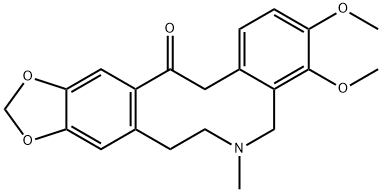5,7,8,15-テトラヒドロ-3,4-ジメトキシ-6-メチルベンゾ[e][1,3]ジオキソロ[4,5-k][3]ベンゾアゼシン-14(6H)-オン 化学構造式