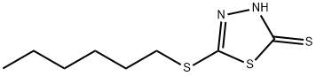 2-正己基硫代-1,3,4-噻二唑-5-硫醇,4858-28-0,结构式