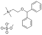 N,N,N-トリメチル-2-(ジフェニルメトキシ)エタンアミニウム・硫酸メチル 化学構造式