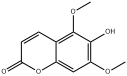 6-ヒドロキシ-5,7-ジメトキシクマリン 化学構造式