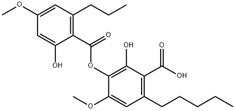 2-Hydroxy-3-(2-hydroxy-4-methoxy-6-propylbenzoyloxy)-4-methoxy-6-pentylbenzoic acid Structure