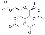メチル2-O,3-O,4-O,6-O-テトラアセチル-β-D-グルコピラノシド 化学構造式