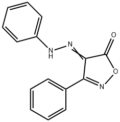 3-フェニル-4-(2-フェニルヒドラゾノ)イソオキサゾール-5(4H)-オン 化学構造式