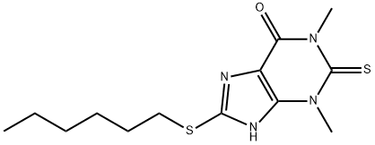 1,3-Dimethyl-2,7-dihydro-8-(hexylthio)-2-thioxo-1H-purin-6(3H)-one|