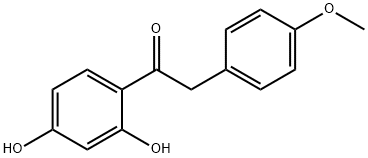 2',4'-ジヒドロキシ-2-(4-メトキシフェニル)アセトフェノン 化学構造式